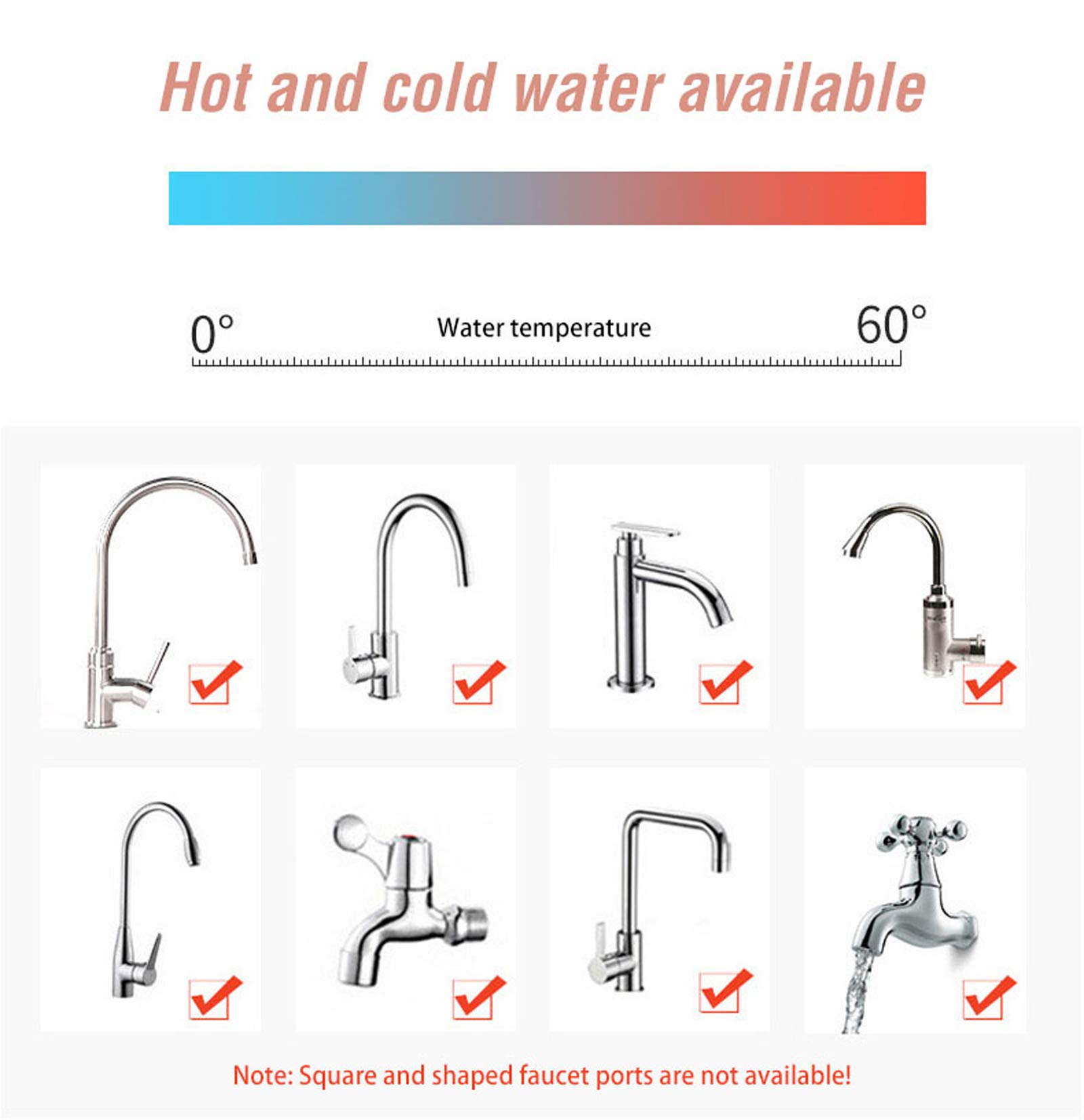 SNOMYRS Green Water Tap Extension Filter - Rotary Faucet Water Filter for Kitchen, Bathroom, Toilet & Wash Basin (Blue) | Improves Water Quality for Drinking, Cooking & Cleaning