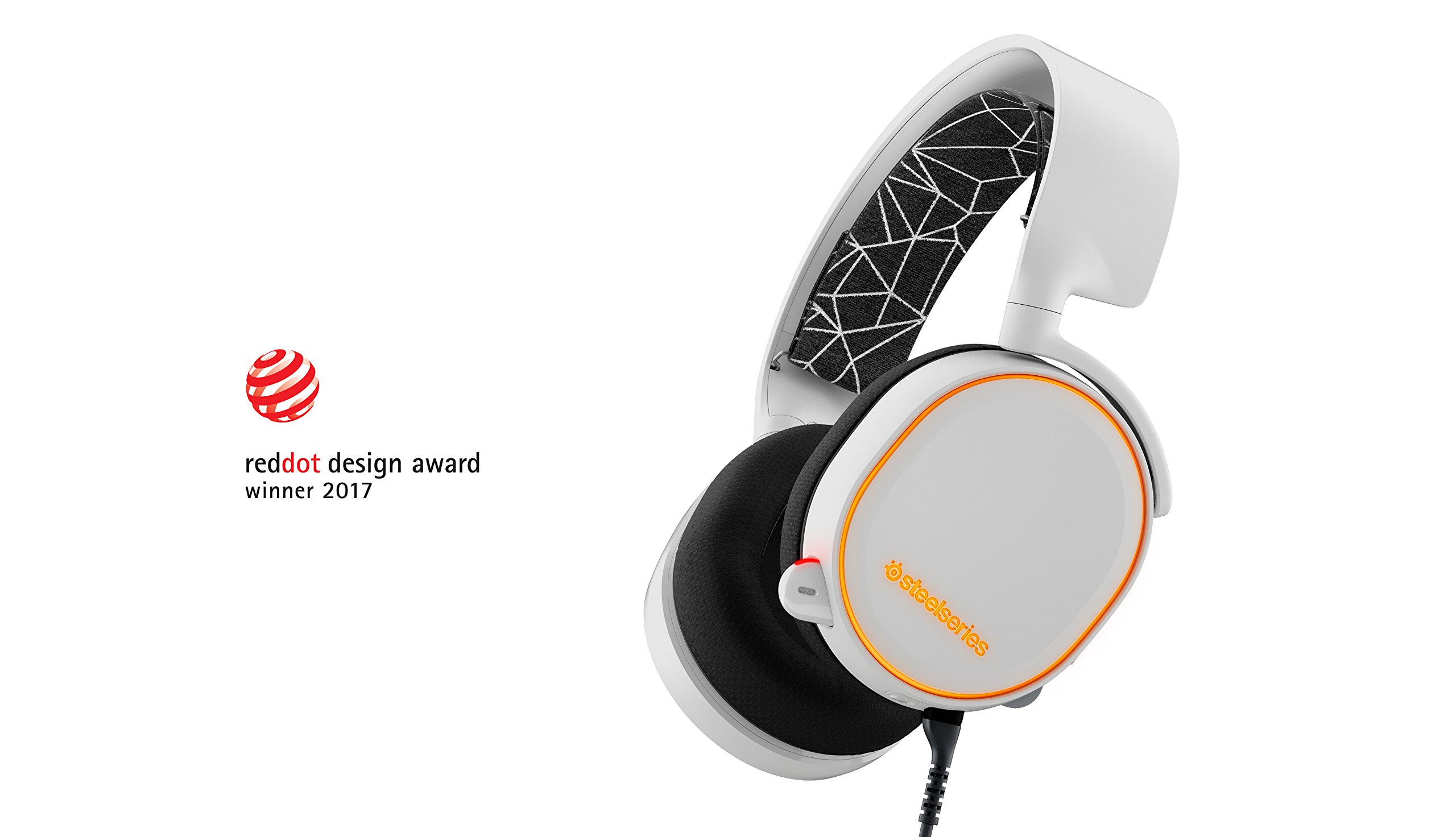 SteelSeries Arctis 5 Legacy Edition Gaming Headset with RGB Lighting & DTS 7.1 Surround Sound - Compatible with PC, Mac, PS4, Mobile & VR - White - Perfect for Competitive Gaming, Streaming & Virtual Reality