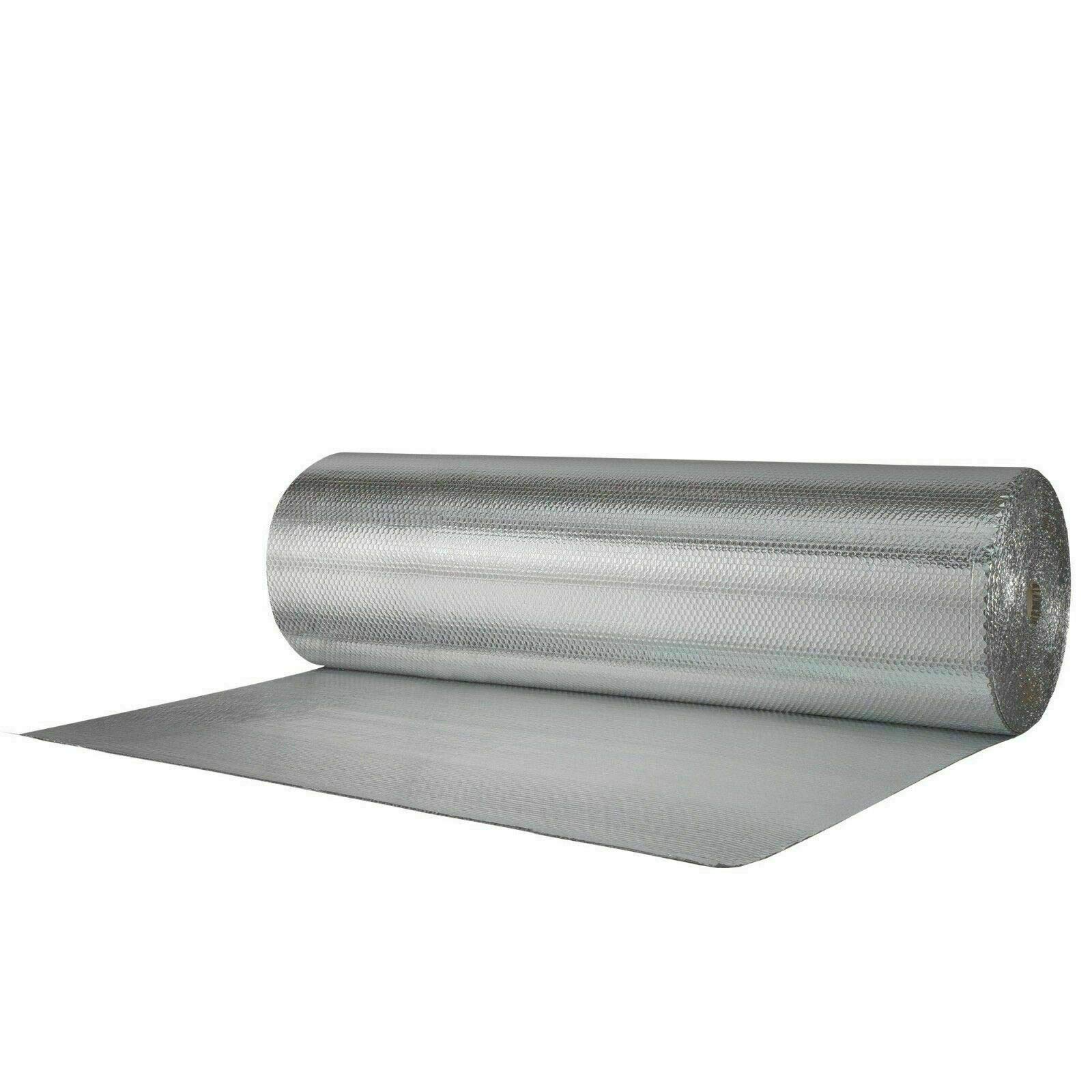 XTEMP Double Sided Reflective Insulation Radiant Barrier - 4x10ft Bubble Foil Vapor Barrier with R7-21 Value - Ideal for Attics, Walls, Floors & HVAC Duct Insulation