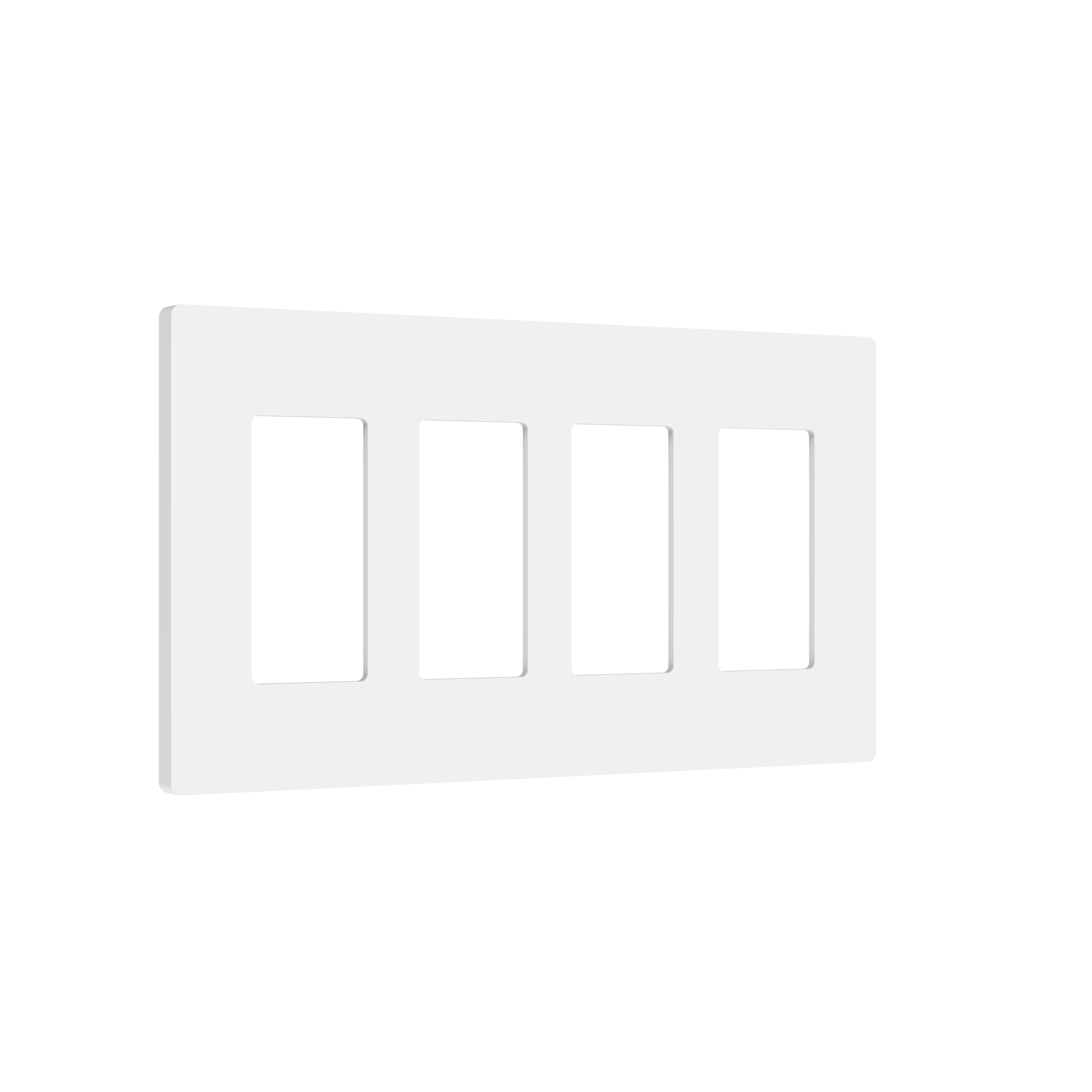 TAN D0070 4W S 4 Gang Screwless Decorator Wall Plate - White | Electrical Outlet Cover for Home & Office Decor