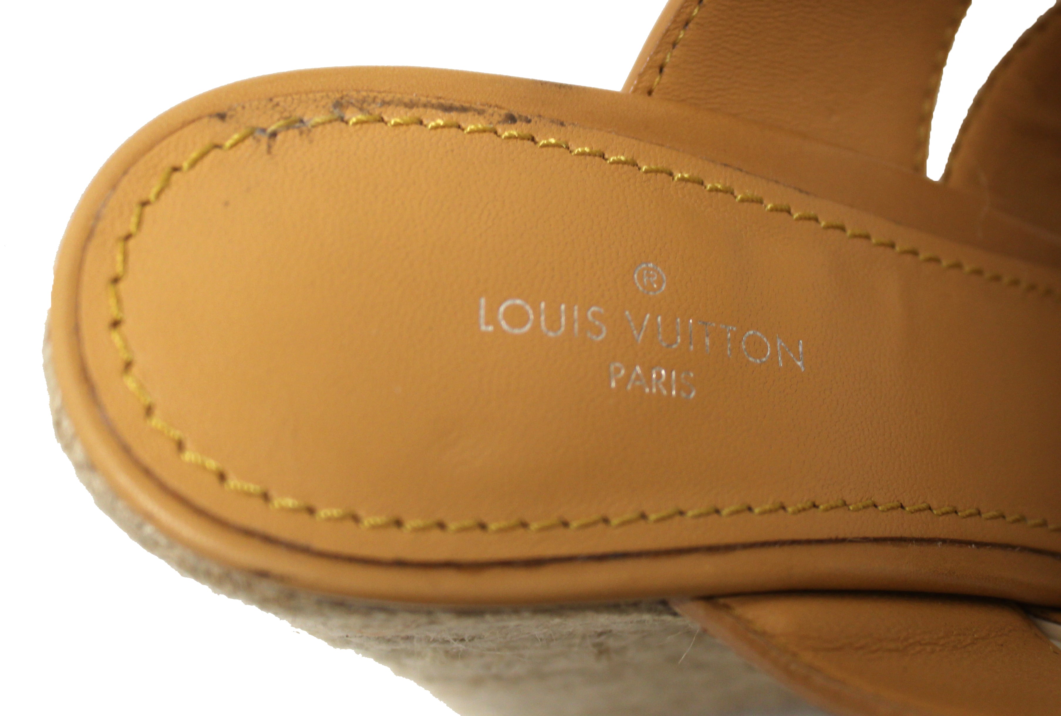 Authentic Louis Vuitton Damier Azur Starboard Wedge Sandals for Women | Luxury Designer Summer Shoes | Perfect for Beach Vacations, Pool Parties & Fashion Outings