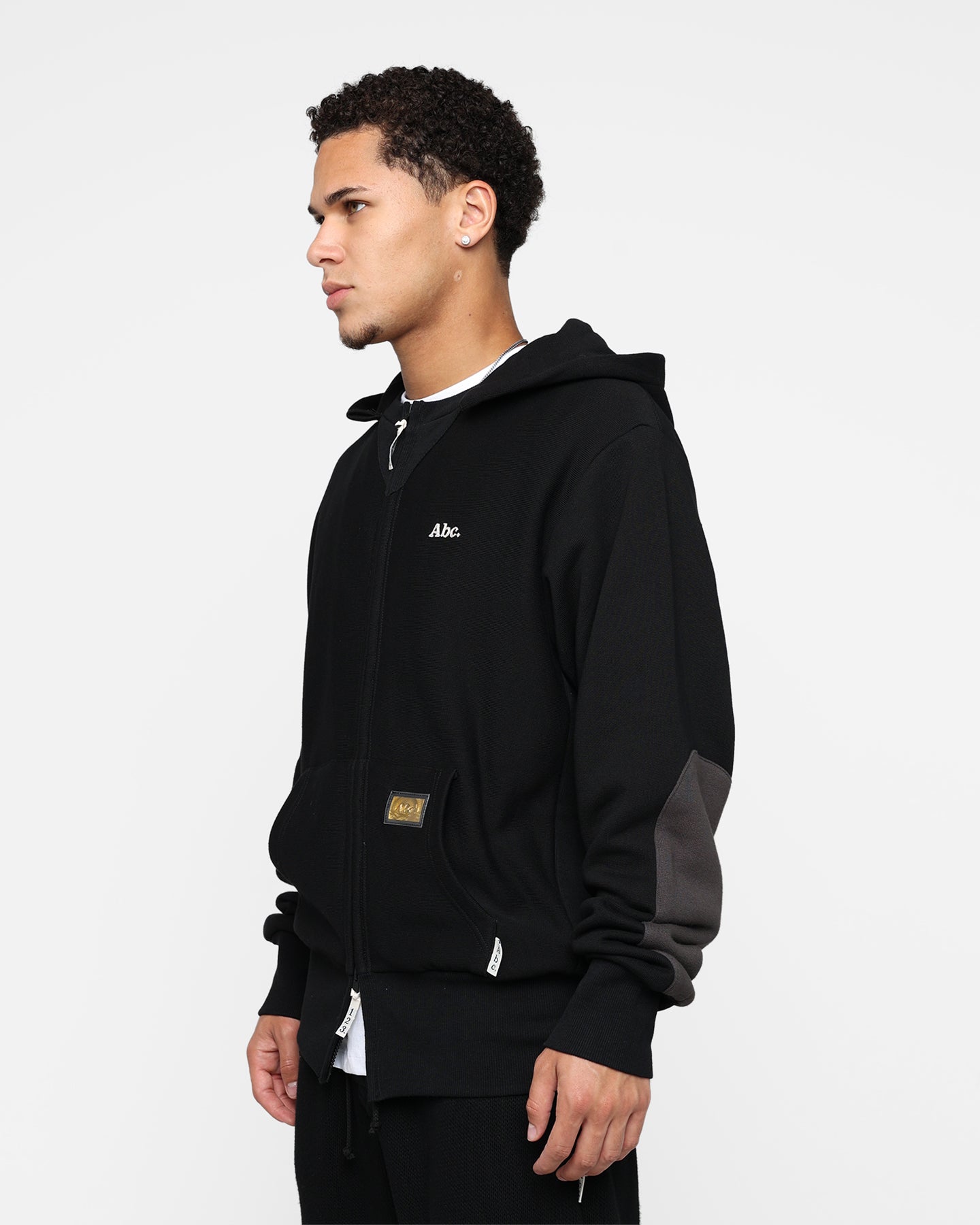 Tri-Tone Zip Up Hoodie for Women & Men - ABC 123 Advisory Board Crystals Design in Anthracite Black | Casual Wear, Street Style, Loungewear
