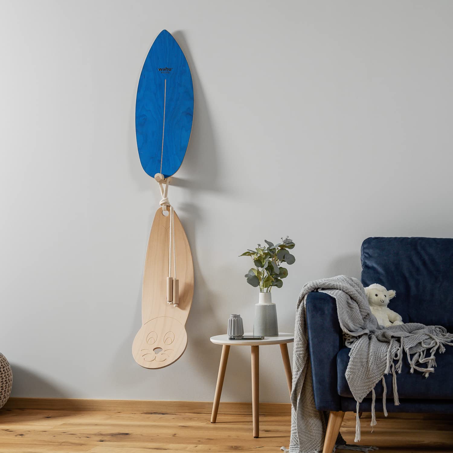 WAHU Wooden Balance Board - Rocker Roller Surf Balance Board for Kids & Adults - 100% Natural Wood - Improve Balance & Core Strength - Perfect for Surf Training, Yoga & Fitness at Home