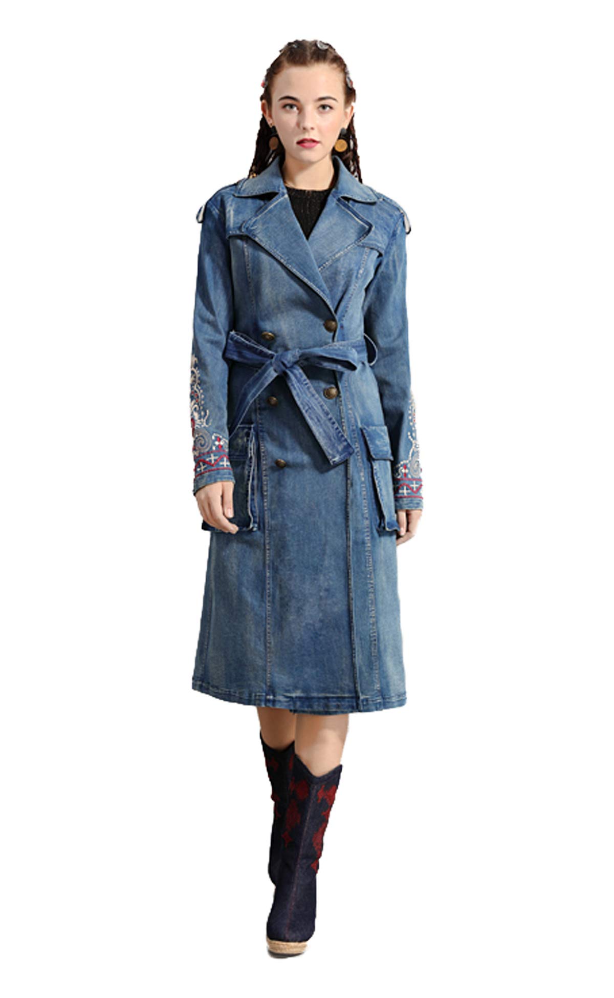 Vintage Long Double Breasted Trench Coat with Belt - Classic Wool Overcoat for Men & Women | Perfect for Fall, Winter & Formal Occasions