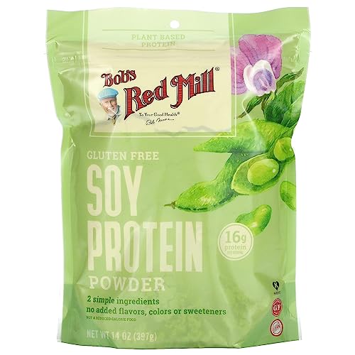 Bob's Red Mill Gluten Free Soy Protein Powder - 14oz | Plant-Based Protein Supplement for Smoothies, Baking & Vegan Recipes | Non-GMO & Vegan Friendly
