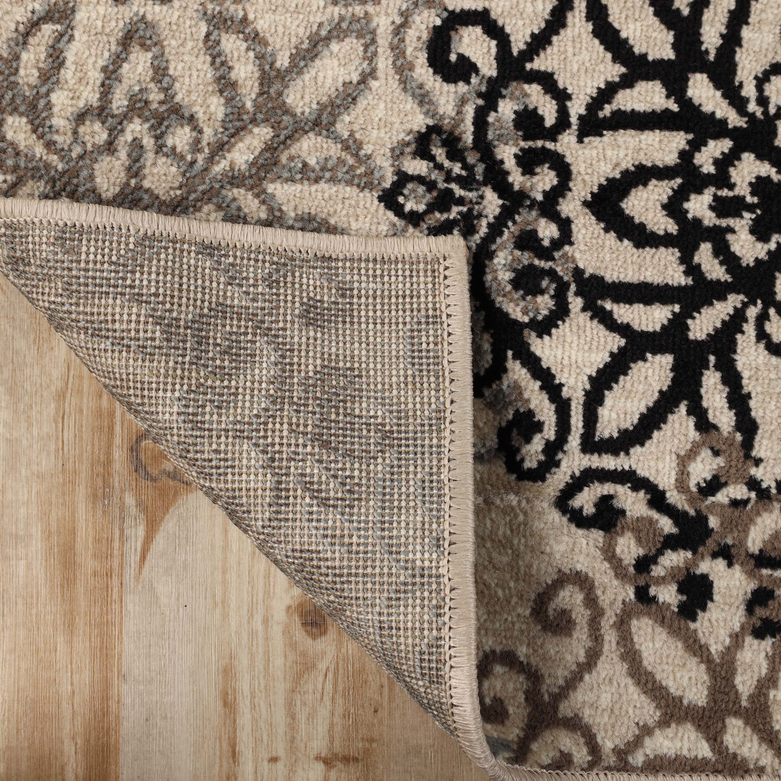 Leigh Traditional Floral Scroll Indoor Area Rugs & Runner Rugs - Non-Slip Soft Living Room Bedroom Decor Carpet