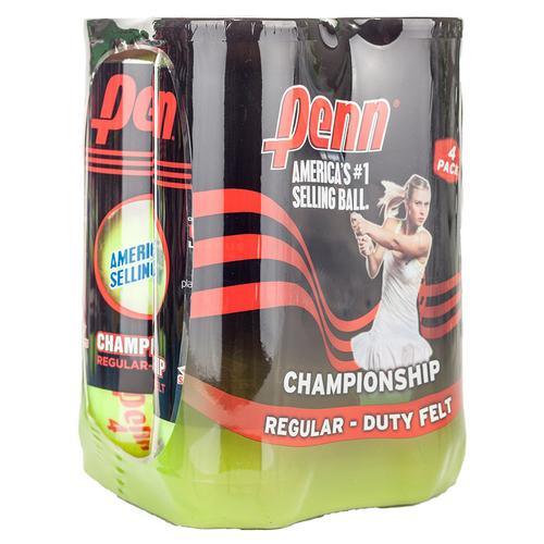 Champ Regular Duty Felt Tennis Balls - 4 Pack for Practice & Training | Ideal for Recreational Play, Coaching & Court Use