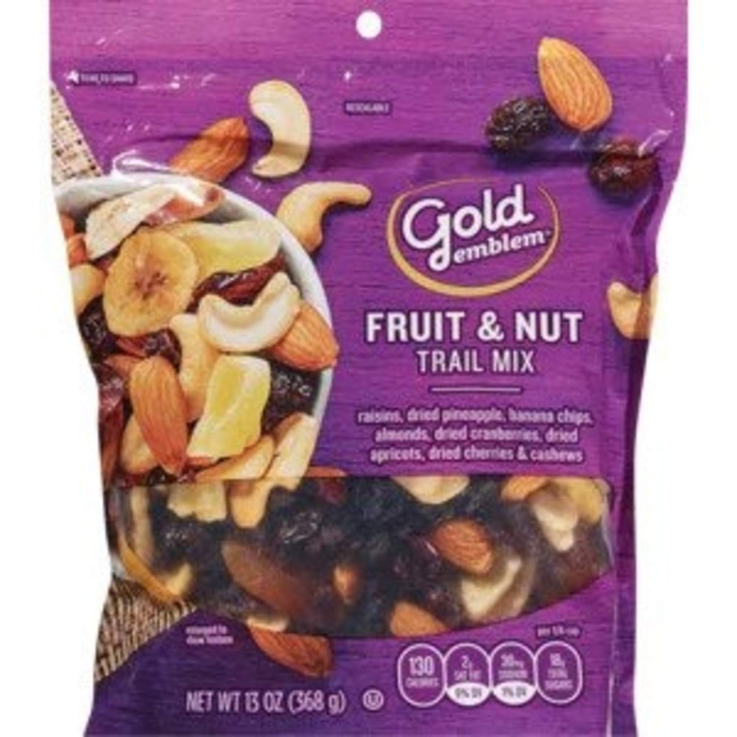 Gold Emblem Fruit & Nut Trail Mix, 13 oz - Healthy Snacks for Hiking, Camping & Office | Dried Fruits & Nuts Mix