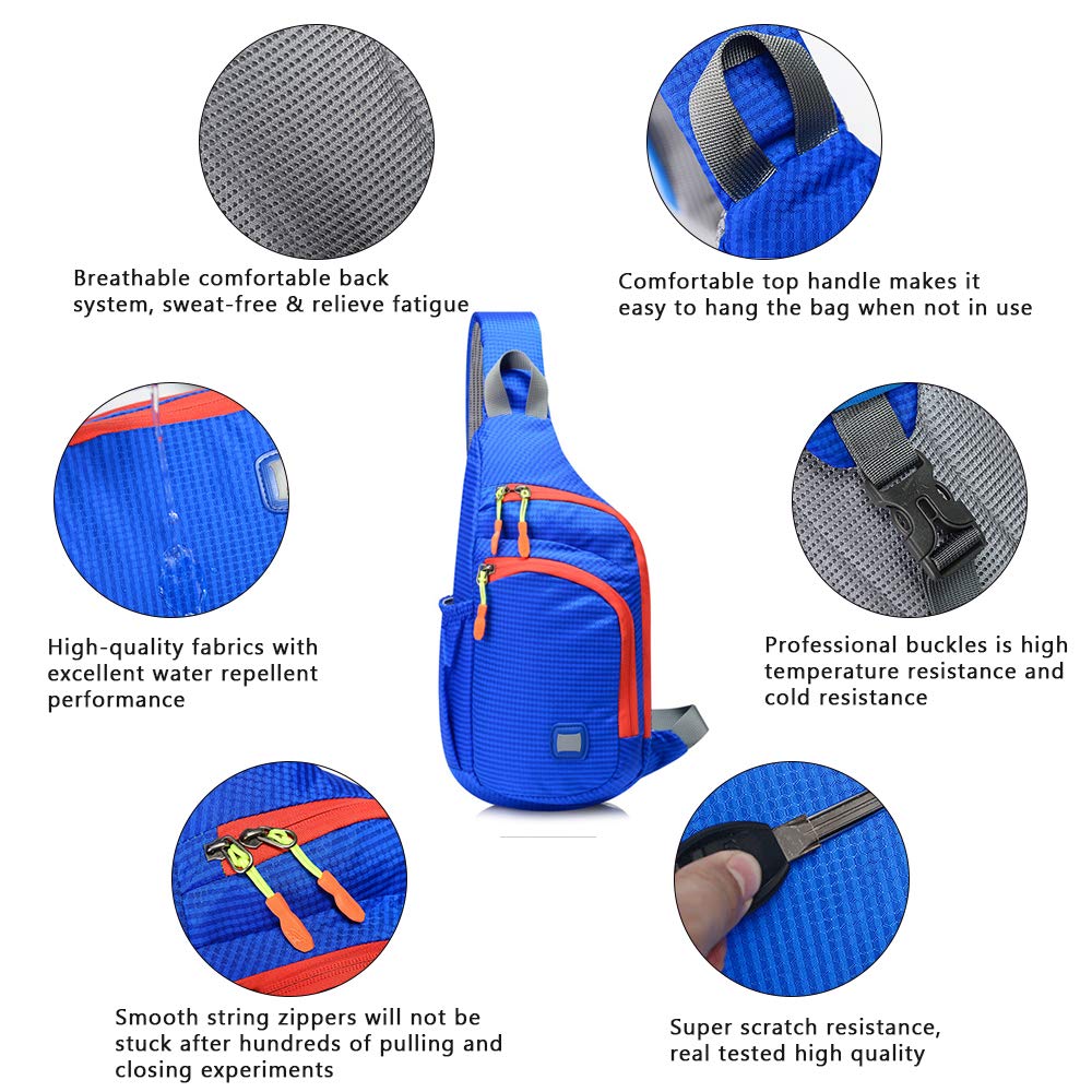 Waterproof Unisex Small Sling Backpack - Lightweight Crossbody Shoulder Bag for Travel, Hiking & Daily Use | Durable Chest Pack for Men & Women