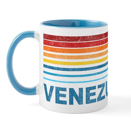 White/Blue Inside - Retro Venezuela Palm Tree Mug