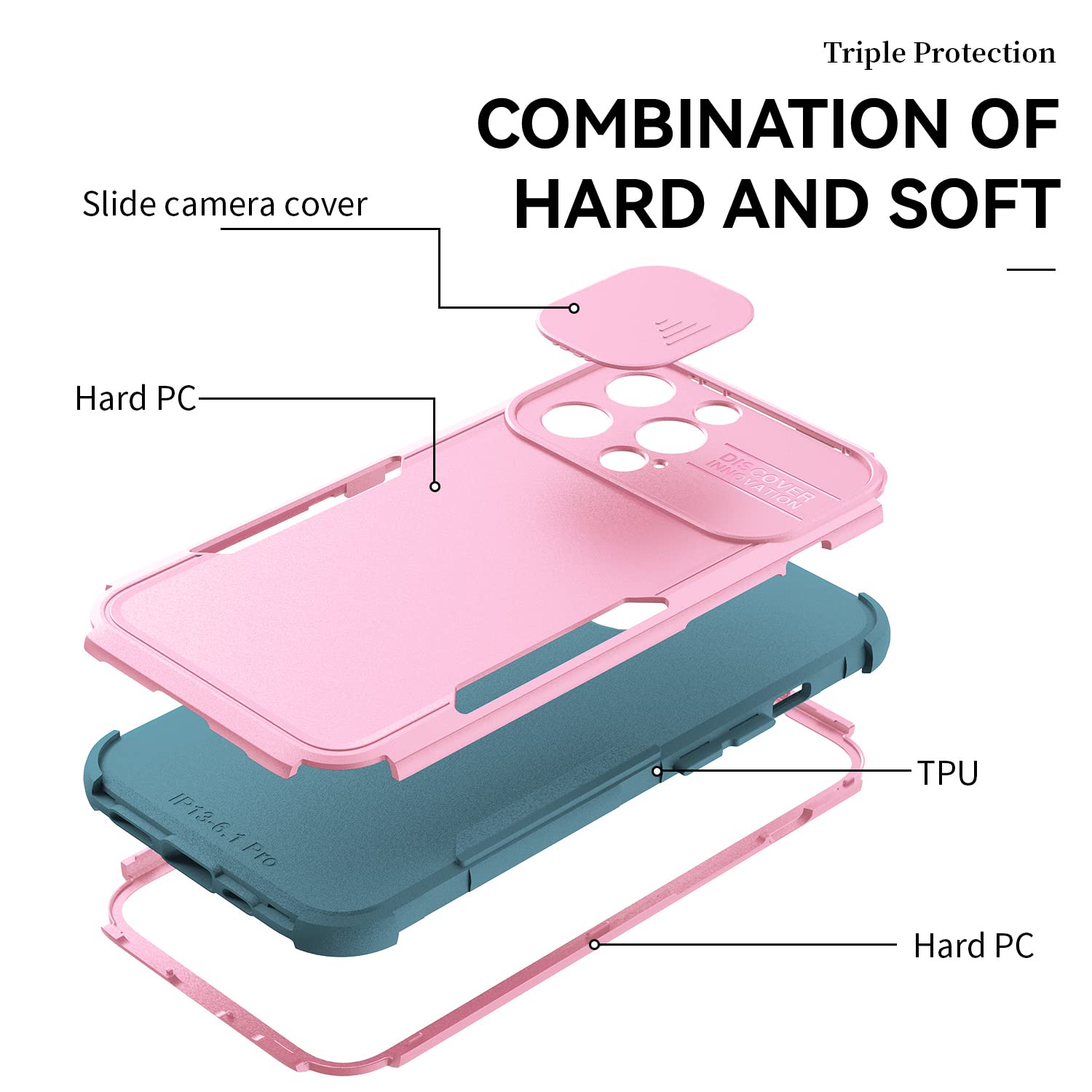 iPhone 13 Pro Max Case 6.7 Inch | Military Grade Shockproof Dual Layer Protection | Slim Fit PC+TPU Bumper Cover | Perfect for Outdoor Adventures & Daily Use