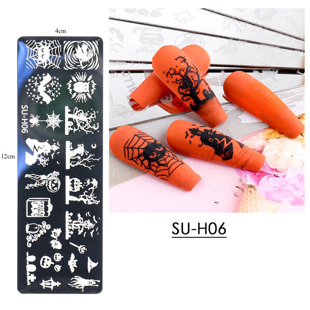 Halloween Nail Art Stamping Plates - 10 Unique Designs for Spooky Nail Art | Perfect for Halloween Parties, Cosplay & DIY Nail Decoration