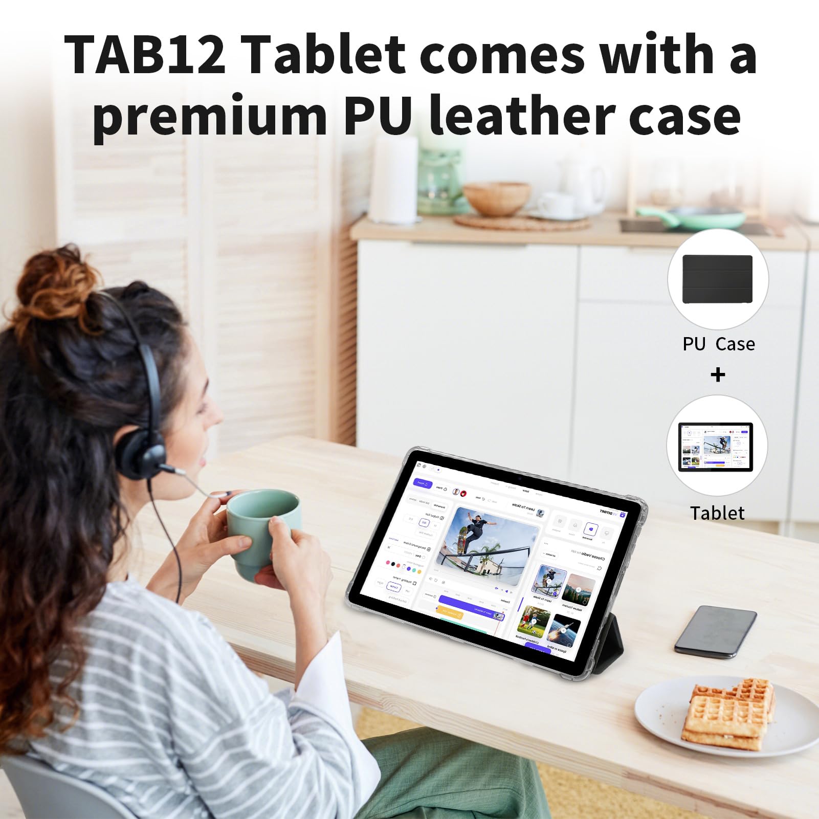 PRITOM TAB12 10 Inch Android 13 Tablet with 5G WiFi, Octa-Core Processor, 128GB Storage, 4G LTE SIM Card Slot, 8000mAh Battery, HD Display, Bluetooth & Dual Speakers - Perfect for Work, Study, Streaming & Travel