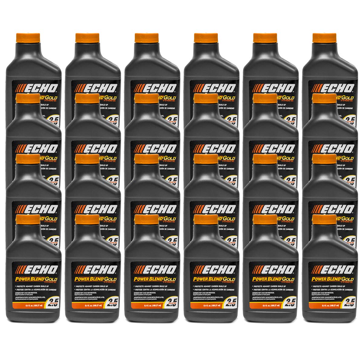 Echo 24PK 6.4 oz 2-Cycle Engine Oil Bottles - Power Blend 6450025 for 2.5 Gallon Gas Mix | Ideal for Chainsaws, Lawn Mowers & Outdoor Power Equipment