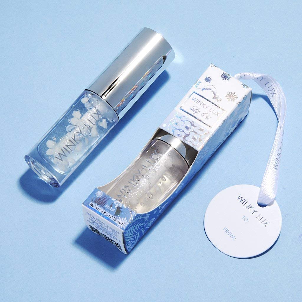 Snowflake Lip Oil Ornament - Hydrating & Glossy Lip Care for Winter - Perfect for Holiday Gifts, Christmas Decor & DIY Lip Treatment