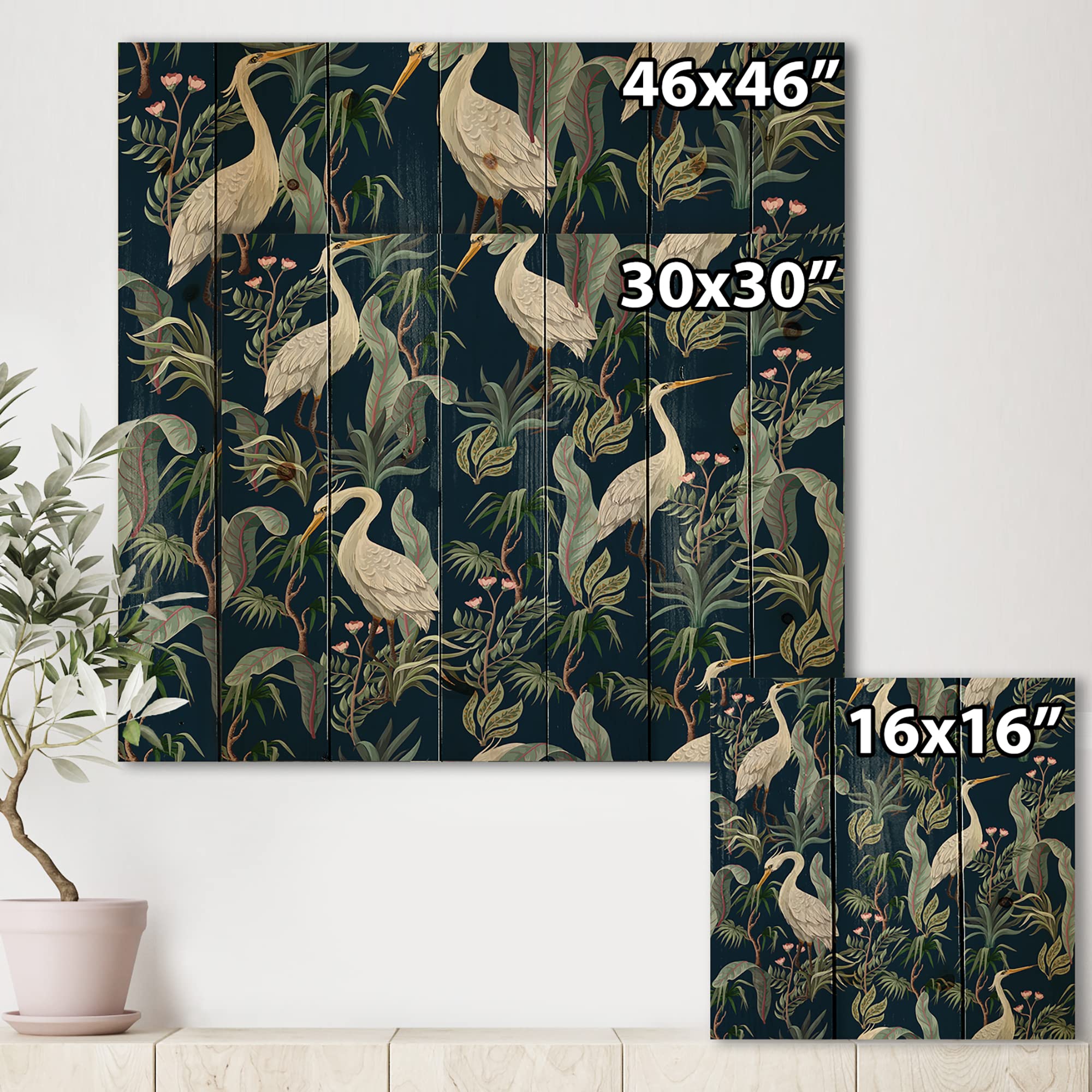Chinoiserie Birds & Peonies VII Traditional Wood Wall Art - Black Wooden Wall Decor, Large Animal Panels Printed on Natural Pine - Perfect for Living Room, Bedroom & Office Décor