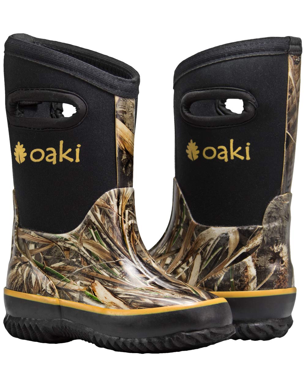 OAKI Kids Neoprene Waterproof Rain Boots, Snow Boots & Muck Boots - Warm Winter & Rainy Day Outdoor Play for Boys & Girls