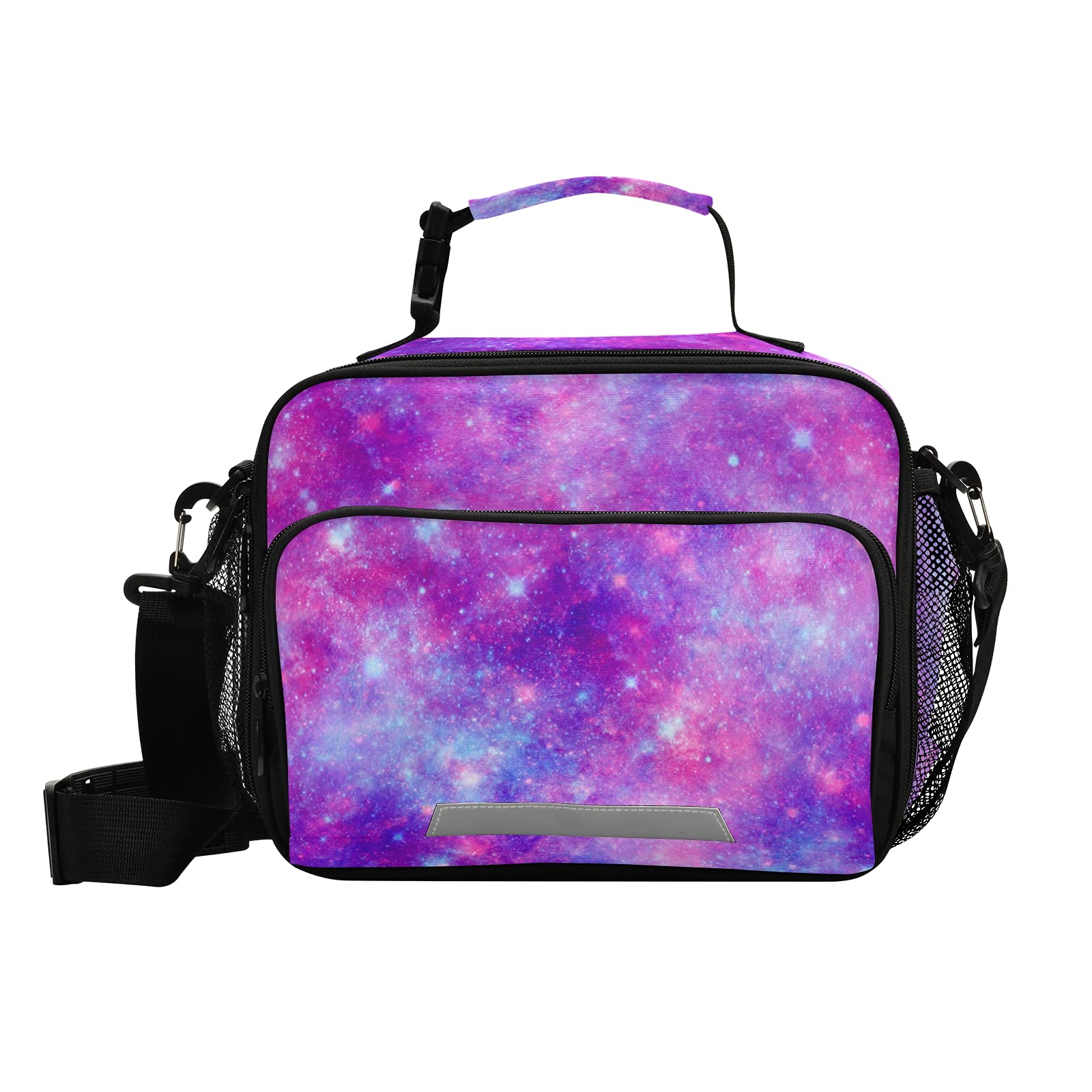 Magenta Galaxy Universe Print Insulated Lunch Box for Women & Girls - Reusable Cooler Tote Bag for Work, School, Picnic - Perfect for Office Lunches, Kids' Meals & Outdoor Adventures