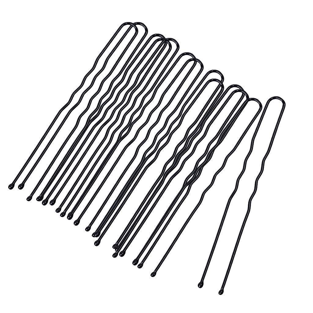 100pcs Women's Black U-Shape Hair Pins with Storage Box - Strong Hold Hair Clips for Braids, Updos & Styling - Perfect for Salon, Wedding & Everyday Use