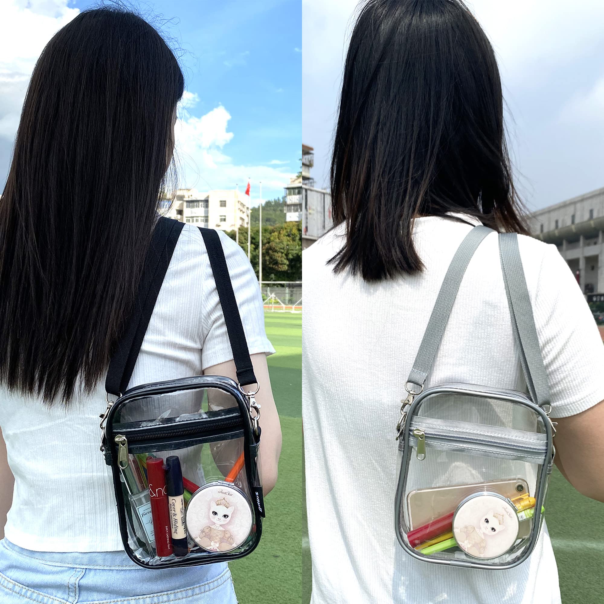 Stadium Approved Clear Crossbody Bag for Concerts & Sports Events - Transparent Purse for Women, Security Check Friendly - Perfect for Music Festivals, NFL Games & Theme Parks