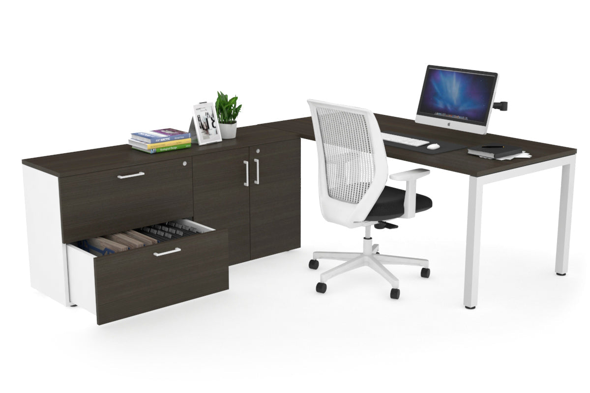 Quadro Square Executive White Frame Office Chair [1600L x 700W] - Premium Ergonomic Seating for Home Office & Conference Rooms