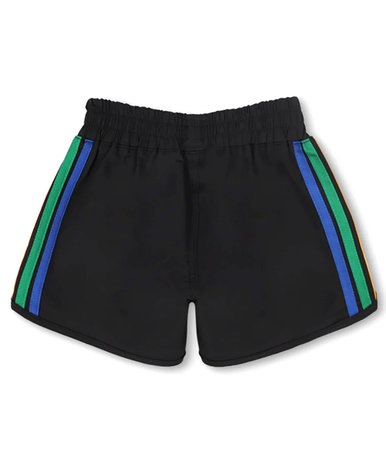 Aviator Nation Kids 5 Stripe Flex Jogger Shorts - Black Cotton Athletic Shorts for Boys & Girls - Perfect for Running, Playtime & Casual Wear