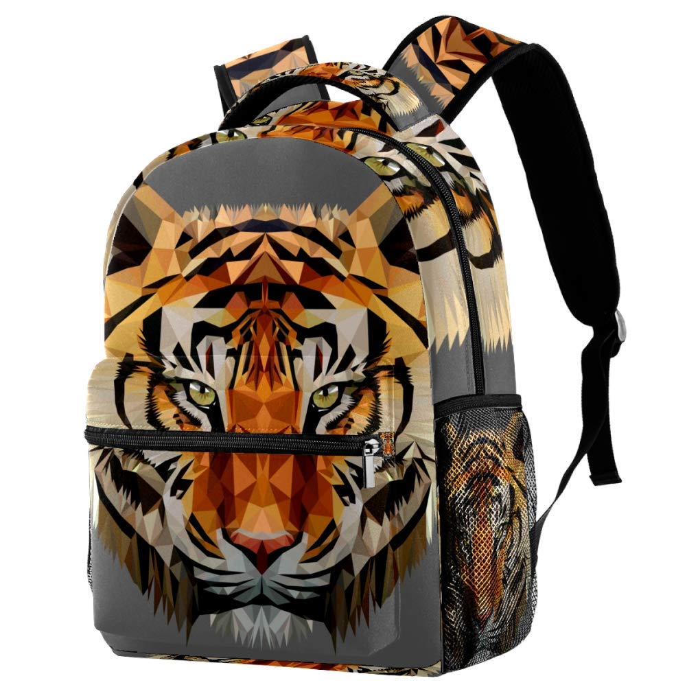 Triangular Tiger Head Backpack - Durable School Backpack for Students, College & Travel - Trendy Shoulder Bag for Campus, Commuting & Outdoor Adventures
