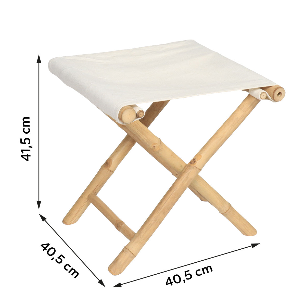 Foldable Bamboo Stool with Fabric Seat - Portable & Lightweight Outdoor/Indoor Seating for Camping, Picnics, and Home Decor