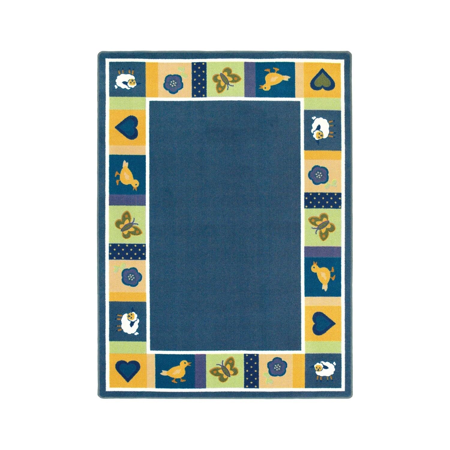 Joy Carpets Kid Essentials Infants & Toddlers Baby Blues Rug - Soft Non-Slip Nursery Rug 5'4
