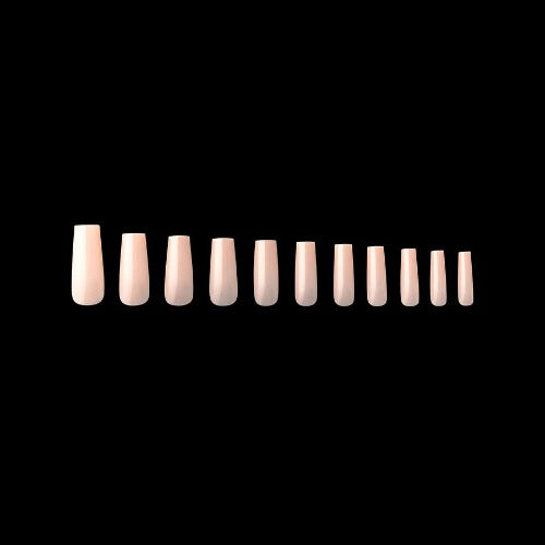 Apres Gel X Neutrals Maisie Sculpted Nail Tips 150pc - Long Square Shape for DIY Manicures & Salon Nail Extensions