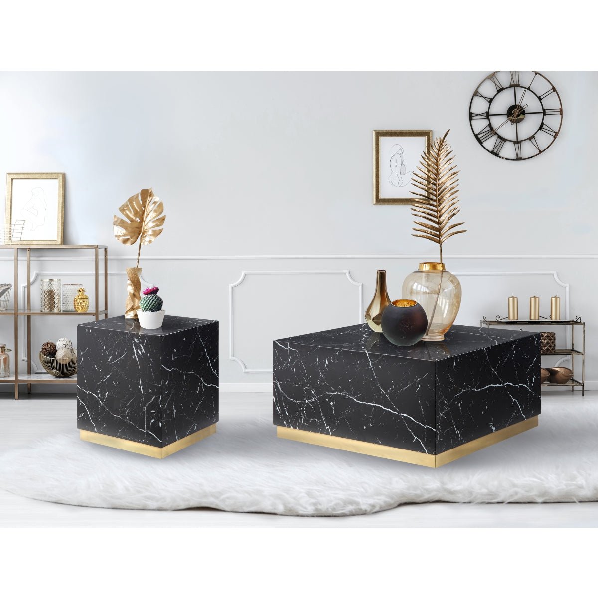 Modern Black End Table - Stylish Nightstand for Living Room, Bedroom, or Office - Small Side Table with Durable Finish for Home Decor