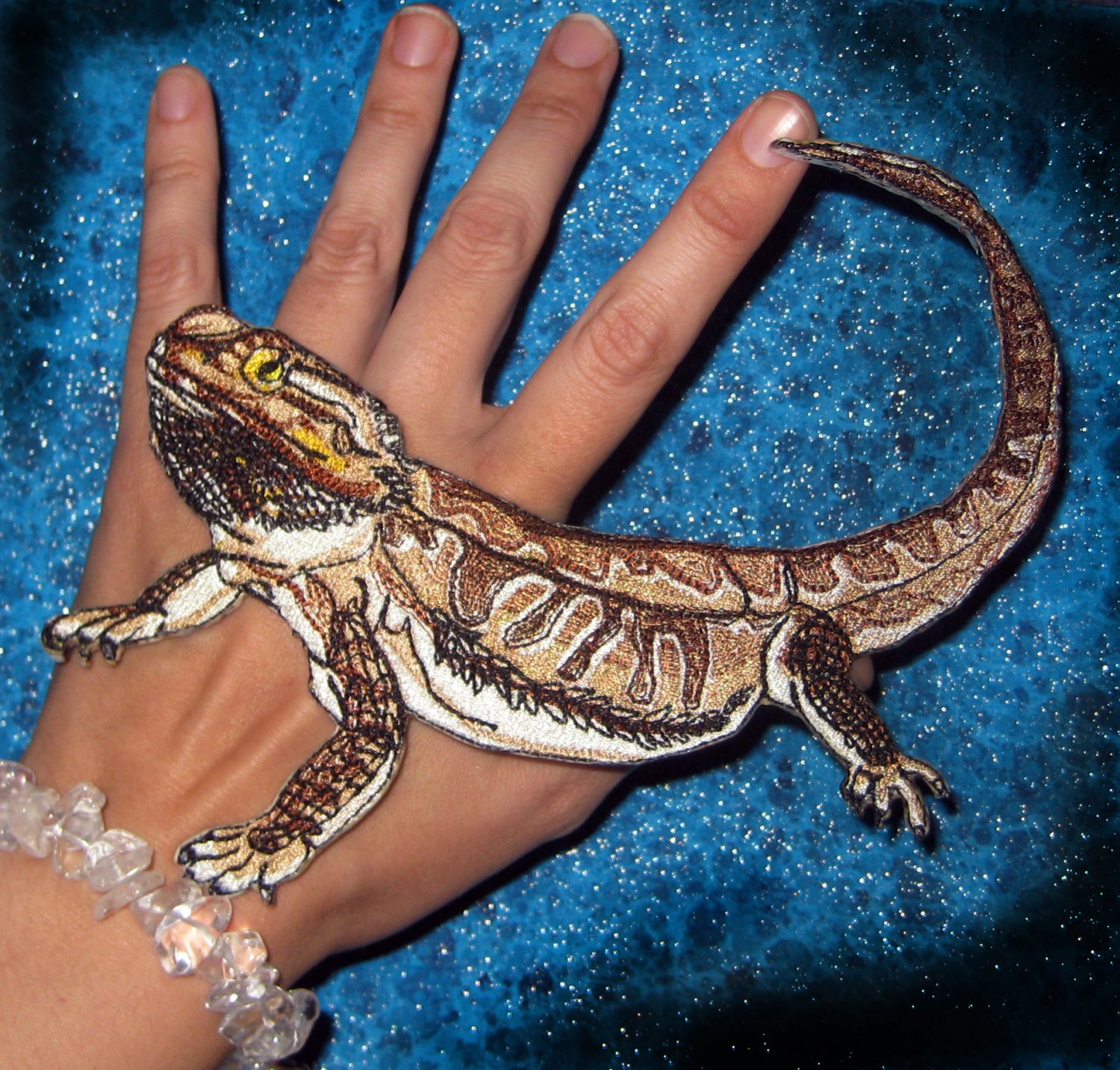 Epic Bearded Dragon Iron-On Patch for Reptile Lovers