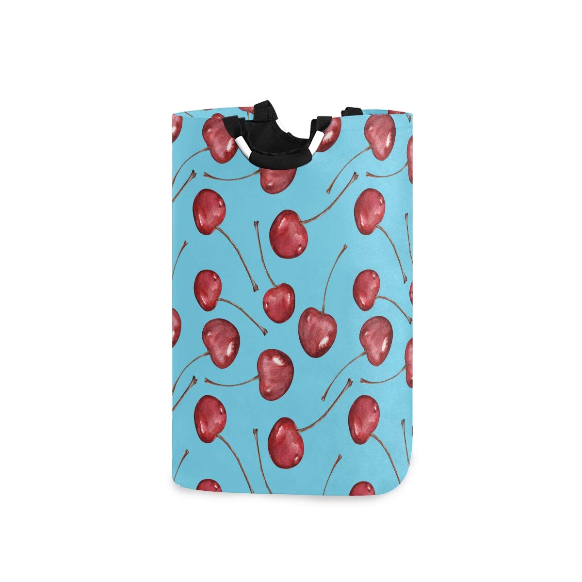 RunningBear Collapsible Laundry Hamper - Large Capacity Watercolor Cherry Design, Foldable Clothes Basket for Bathroom, Bedroom & Dorm Organization | Perfect for Laundry Storage & Home Decor