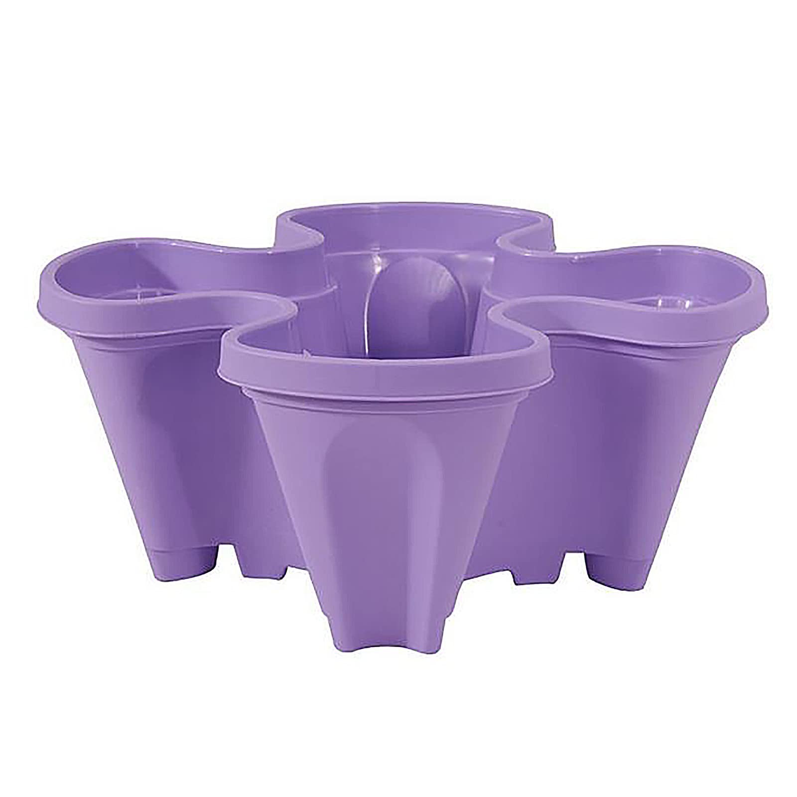 Aaihamo 3D Four-Petal Flower Pot with Water Curtain - Multi-Layer Stackable Planter for Indoor Plants (Purple, One Size) - Perfect for Home Decor, Office Desk & Garden Planting