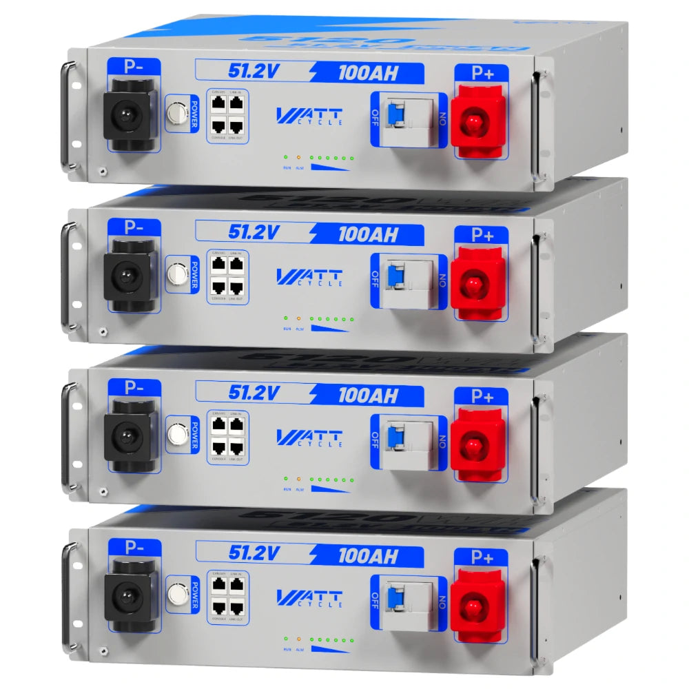 48V (51.2V) 100Ah 3U Server Rack LiFePO4 Battery with Bluetooth Kit - High Capacity Solar Energy Storage for Home & RV Use