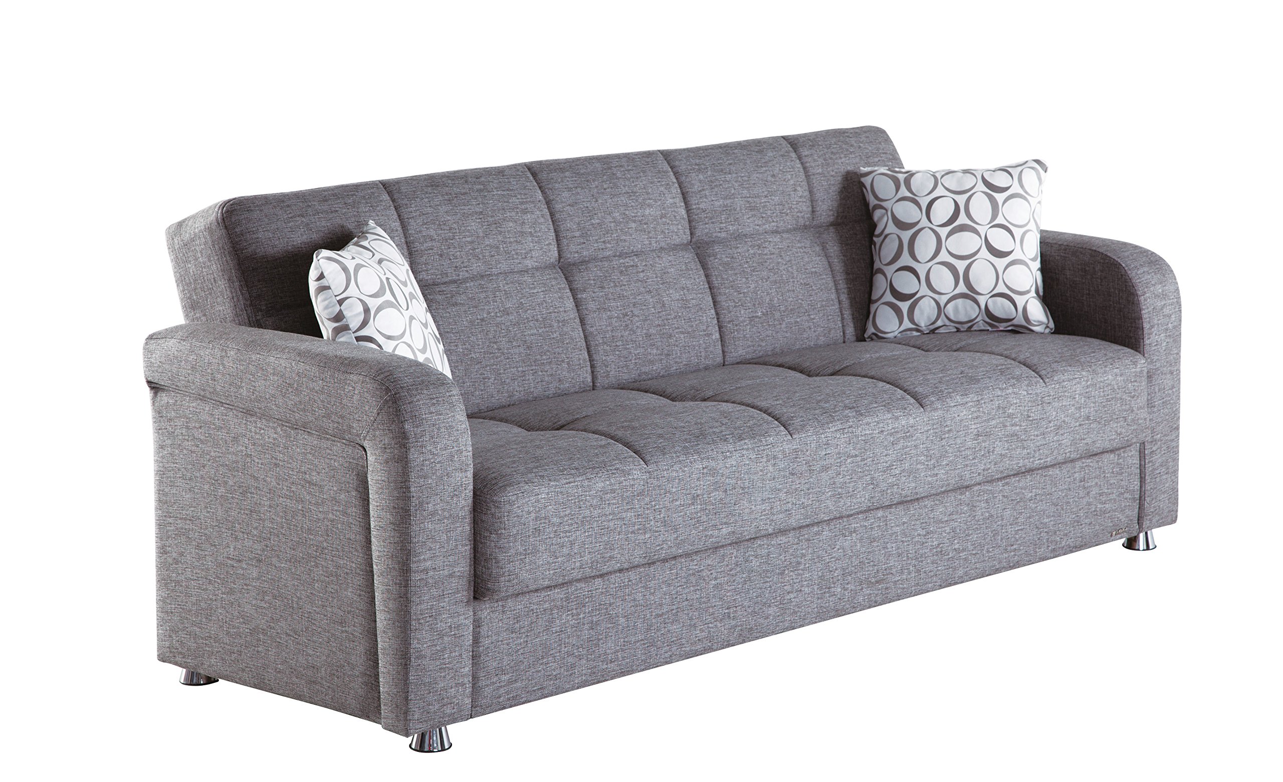 ISTIKBAL 3-Piece Living Room Furniture Set - Sofa Sleeper, Loveseat & Armchair in Diego Gray | Modern Sectional Couch for Small Spaces | Perfect for Apartments, Dorms and Guest Rooms