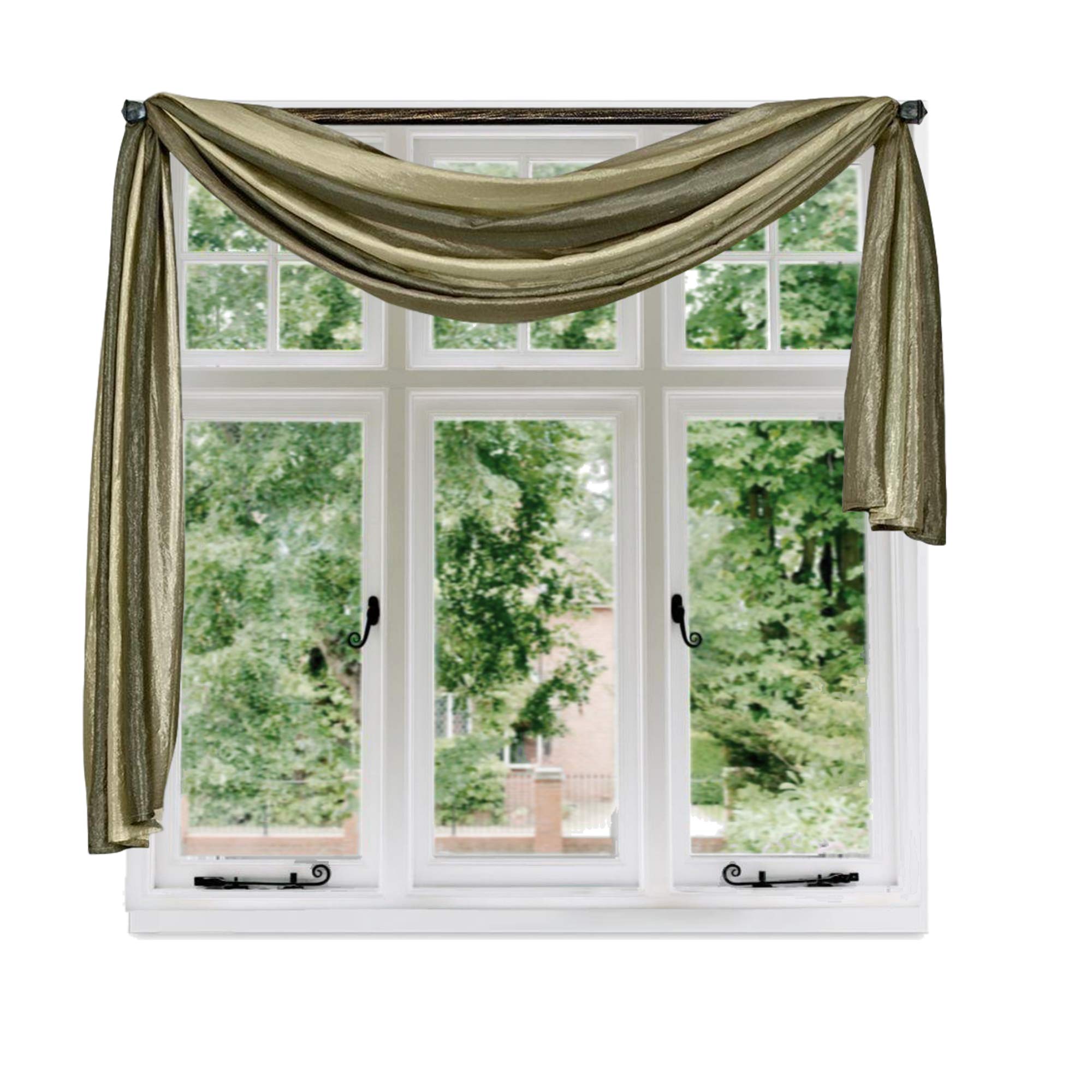 Luxury Ombre Window Curtains & Scarf Valances - 144