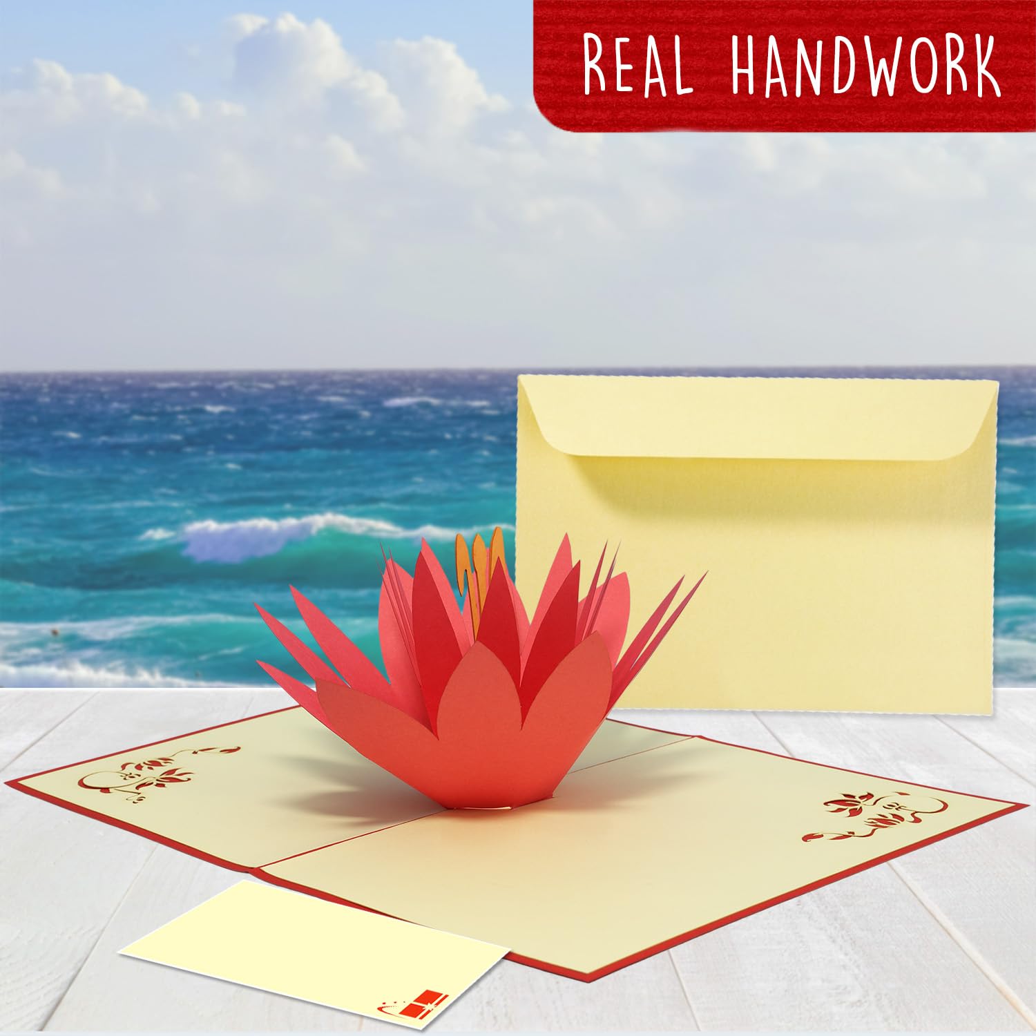 3D Pop Up Greeting Card - Water Lily Design for Birthday, Anniversary & Special Occasions | Handcrafted Gift Certificate with Elegant Floral Art | Perfect for Weddings, Thank You Notes & Romantic Surprises