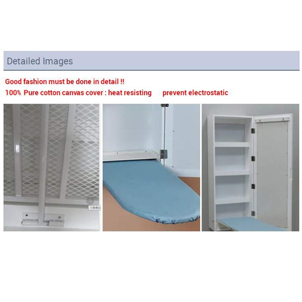 HAIZHEN Wall Mounted Folding Ironing Board with Mirror & Storage Shelves - Space Saving Multi-Functional Ironing Cabinet for Bedroom, Laundry Room & Small Apartments - Perfect for Compact Living Spaces & Home Organization
