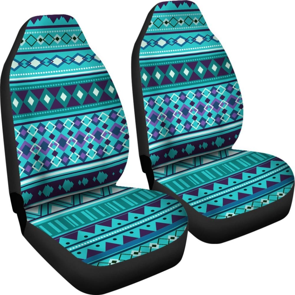 Premium Aztec Blue Teal Car Seat Covers - Universal Fit for Cars, Trucks & SUVs - Durable & Stylish Protection for Daily Commute & Road Trips