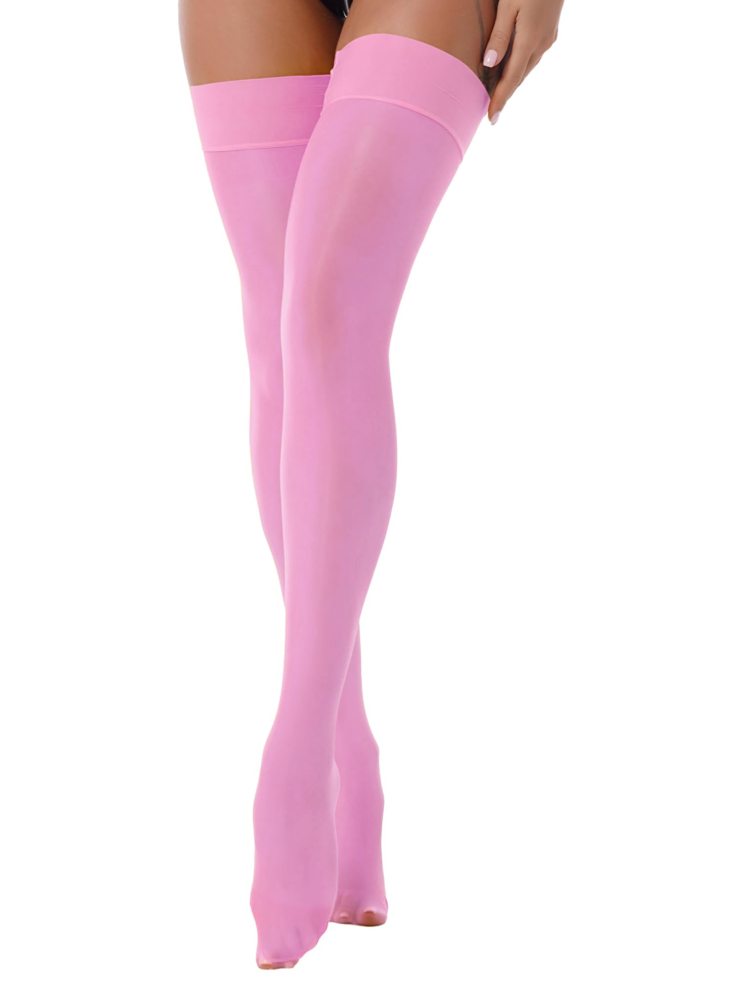 YiZYiF Women's Silk Thigh High Socks - Ultra Thin & Smooth Over The Knee Stockings for Elegant Outfits & Special Occasions