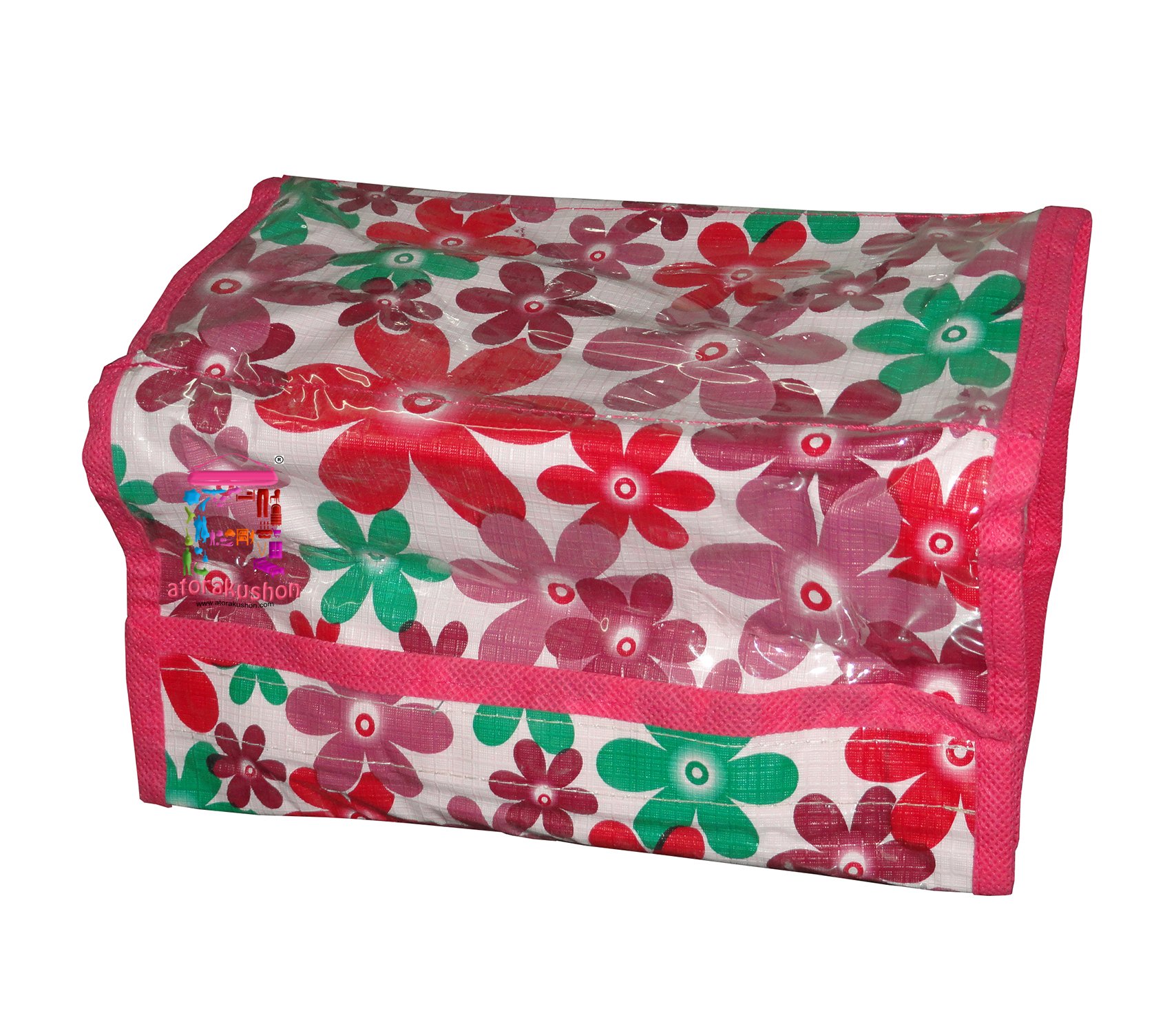 Atorakushon® Pink Fabric Cosmetic Organizer - 2 Pack Waterproof Makeup Bag & Jewelry Pouch for Travel, Gym, Daily Use - Unisex Toiletry Kit for Women & Men