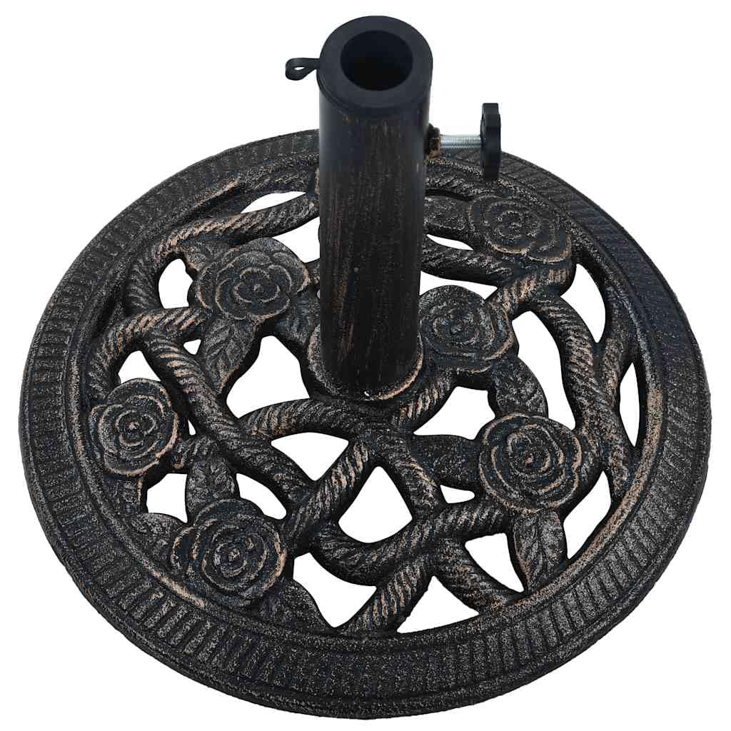 Heavy Duty Bronze Umbrella Base - 19.8 lb Cast Iron Weight for Patio, Garden & Outdoor Stability (15.7