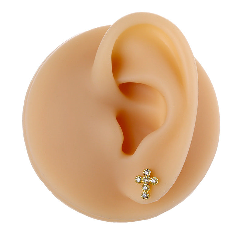 20G Cartilage Heart Stud Evil Eye Cross Helix Daith Earrings for Women | Hypoallergenic Stainless Steel Body Jewelry | Perfect for Piercing, Gifts & Everyday Wear - HSPJ889
