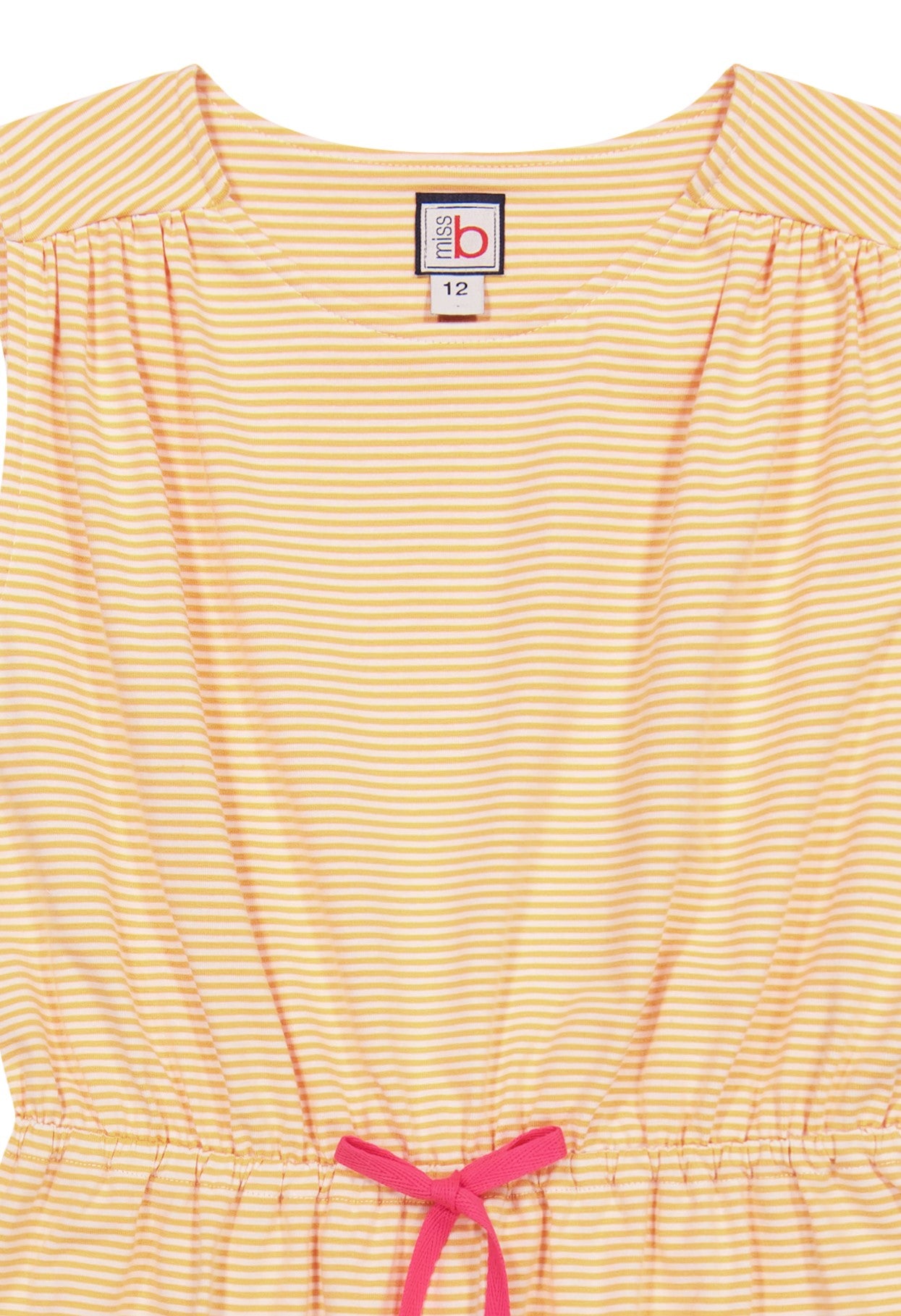 Lindsey Drawstring Dress - Yellow Stripe Floral Summer Dress for Women | Casual Beach Wear, Vacation Outfit, Boho Chic Style