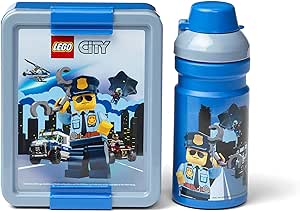 LEGO City Lunch Box Set - Durable Blue Lunch Container for Kids, School & Office Use - Perfect for Meals, Snacks & On-the-Go Dining