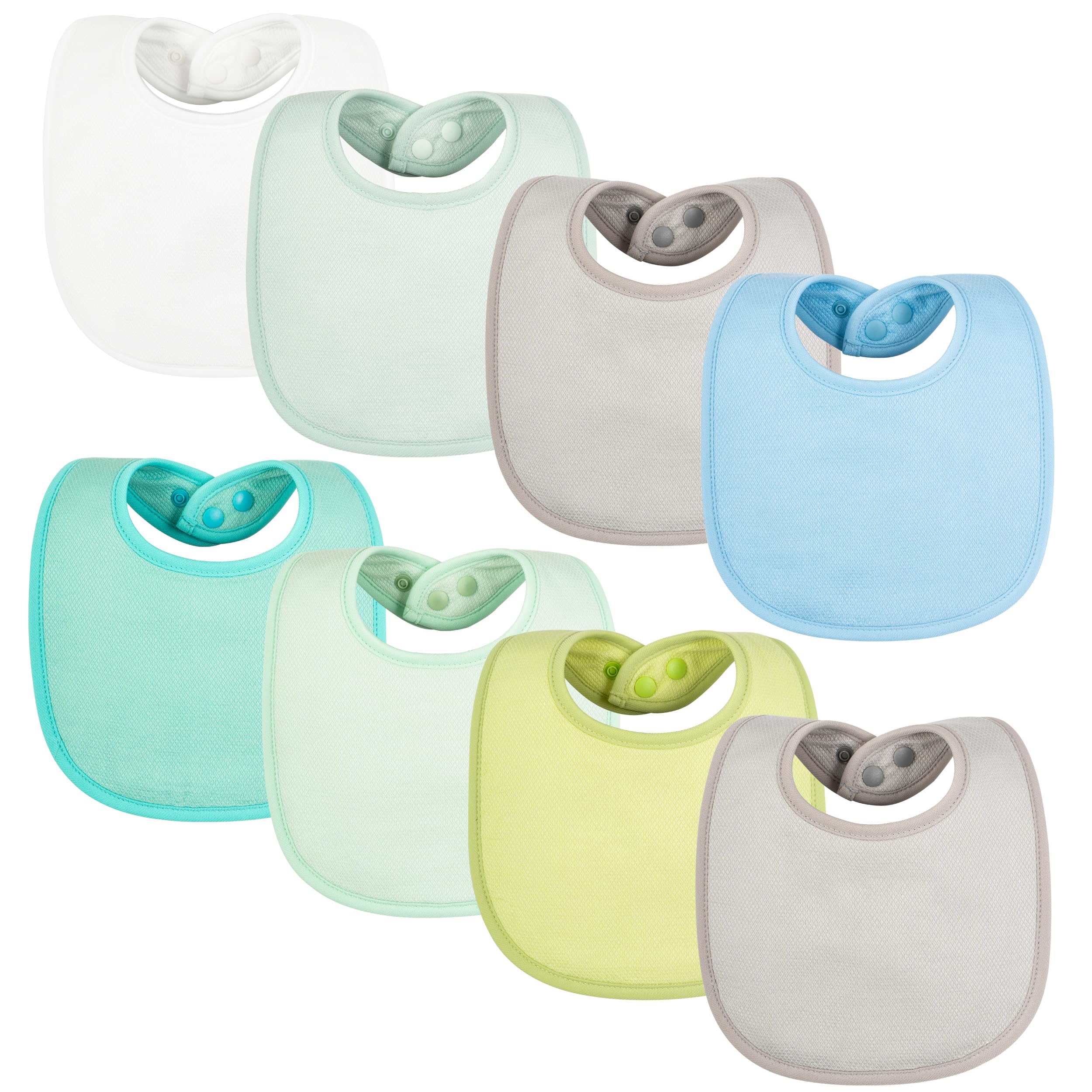 Tiny Twinkle Baby Feeding Bibs 8 Pack - Waterproof & Absorbent Drool Bibs for Infants - Perfect for Mealtime, Drooling & Messy Play