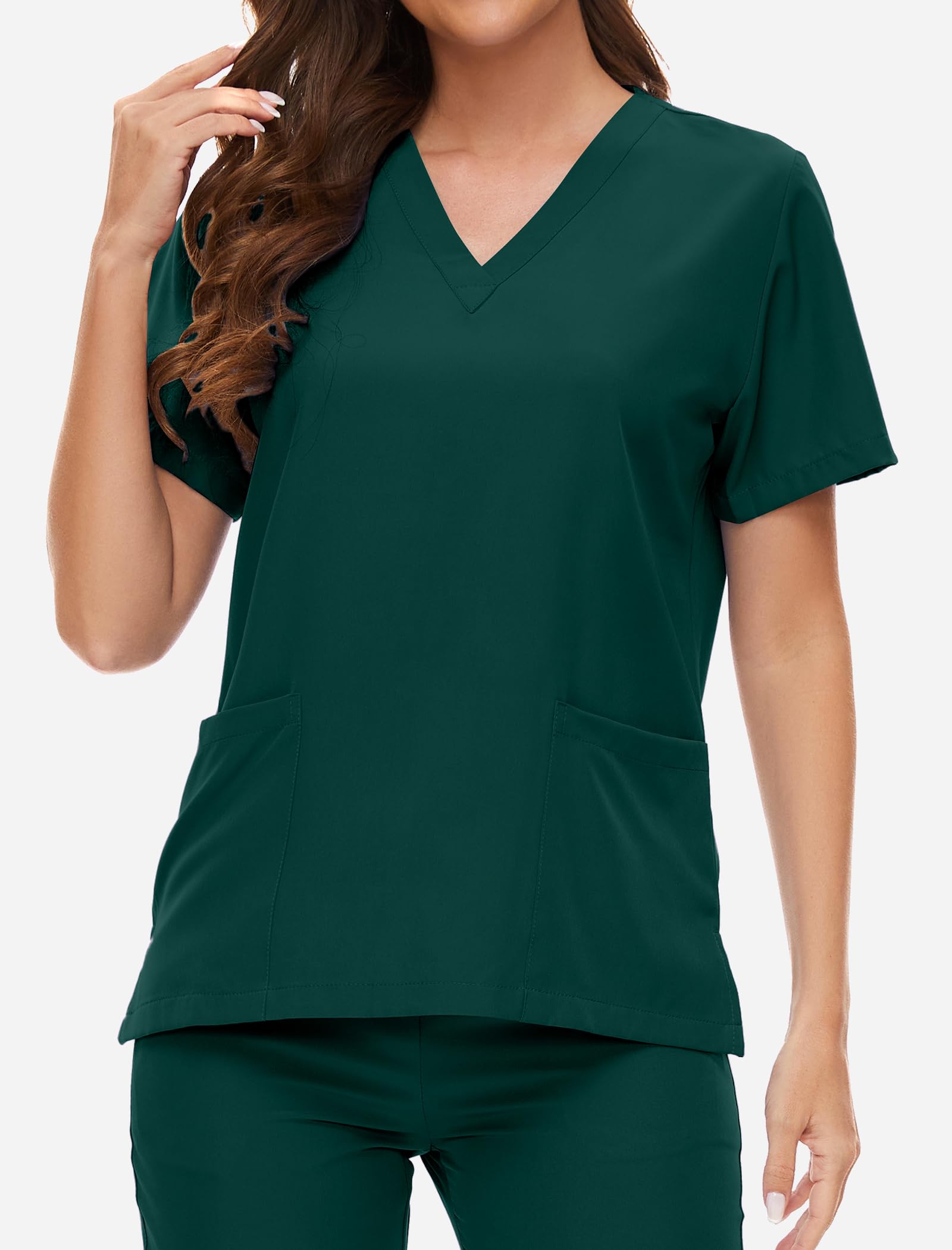 VIAOLI Women's Stretch Nursing Scrubs Set - V-Neck Pocket Top & Drawstring Jogger Pants | Comfortable Medical Uniform for Nurses, Doctors & Healthcare Workers | Perfect for Hospital Shifts, Clinics & Long Work Hours