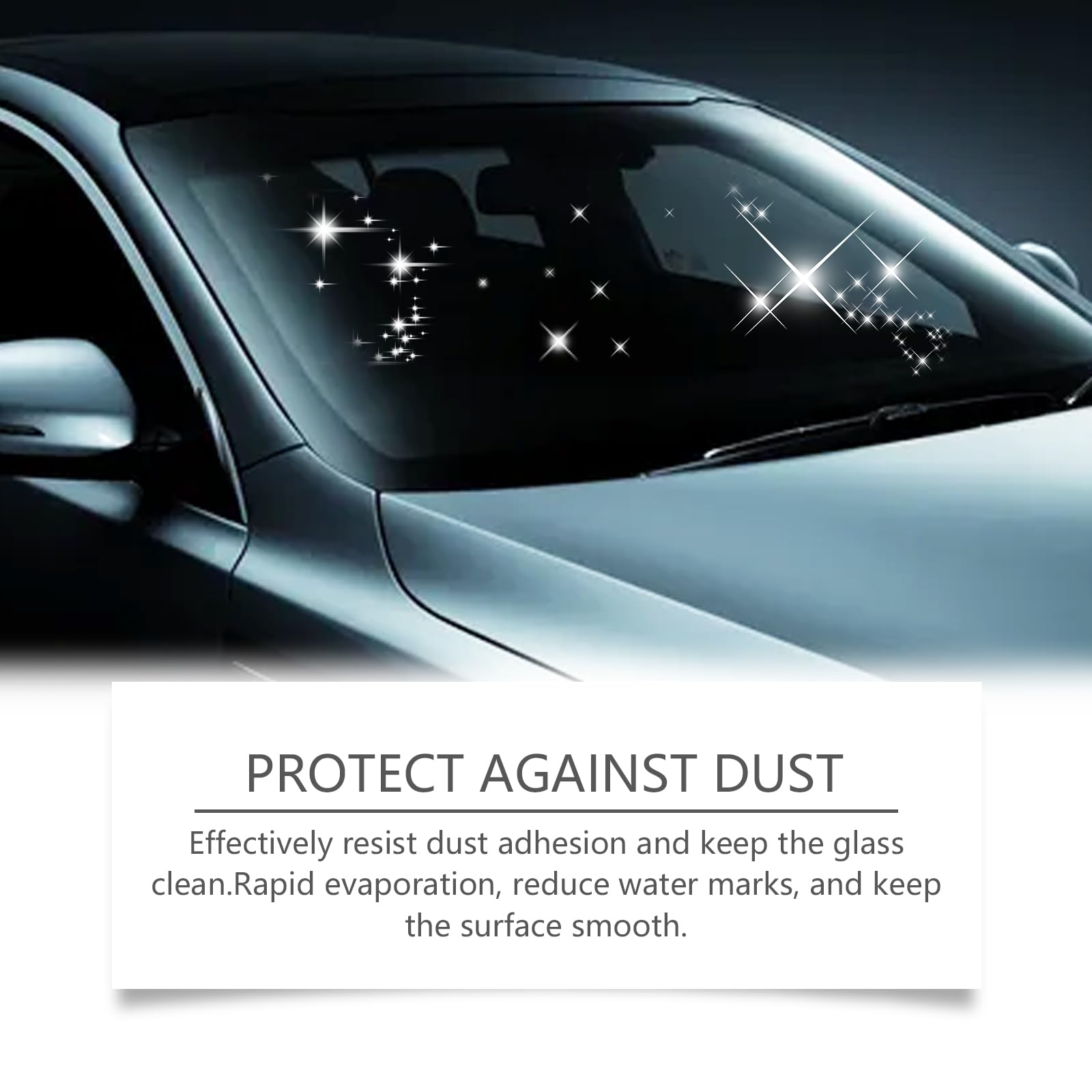Premium Car Windshield Oil Film Cleaning Brush with Detergent (4 fl oz) - Removes Water Stains & Prevents Buildup - Ideal for Auto Detailing, Windshield Maintenance & Road Trip Prep