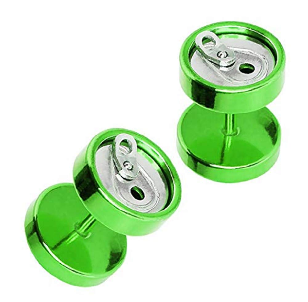 Fashionable PVD Plated Soda Can Fake Ear Plug - Trendy Fake Jewelry for Women & Teens - Perfect for Parties, Concerts and Costume Events